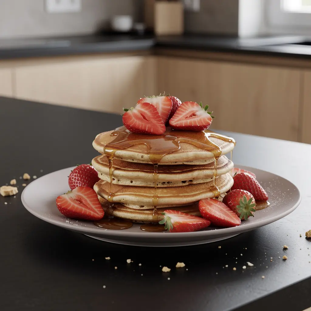 Amerykańskie naleśniki maślankowe z truskawkami