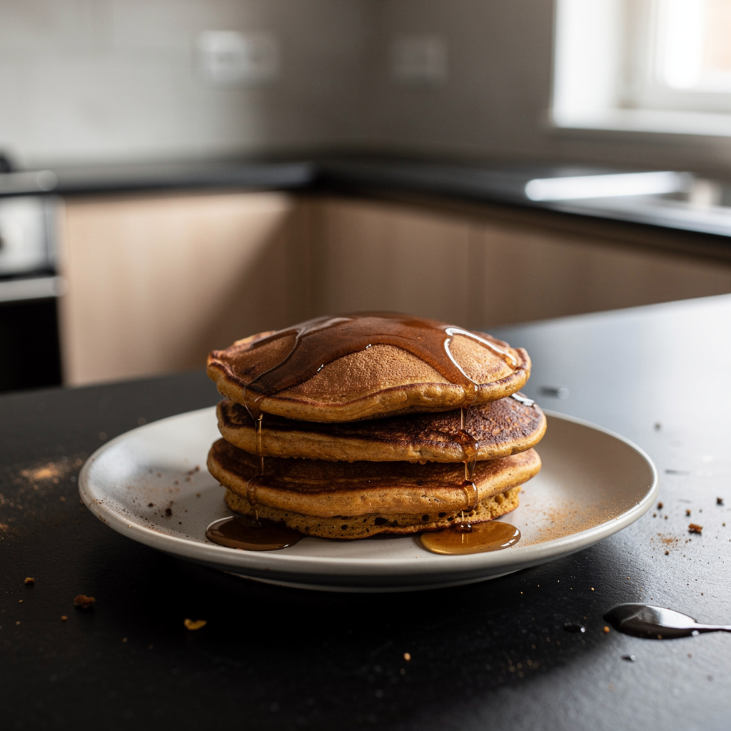 Amerikanische Pancakes mit Kürbis und Gewürzmischung
