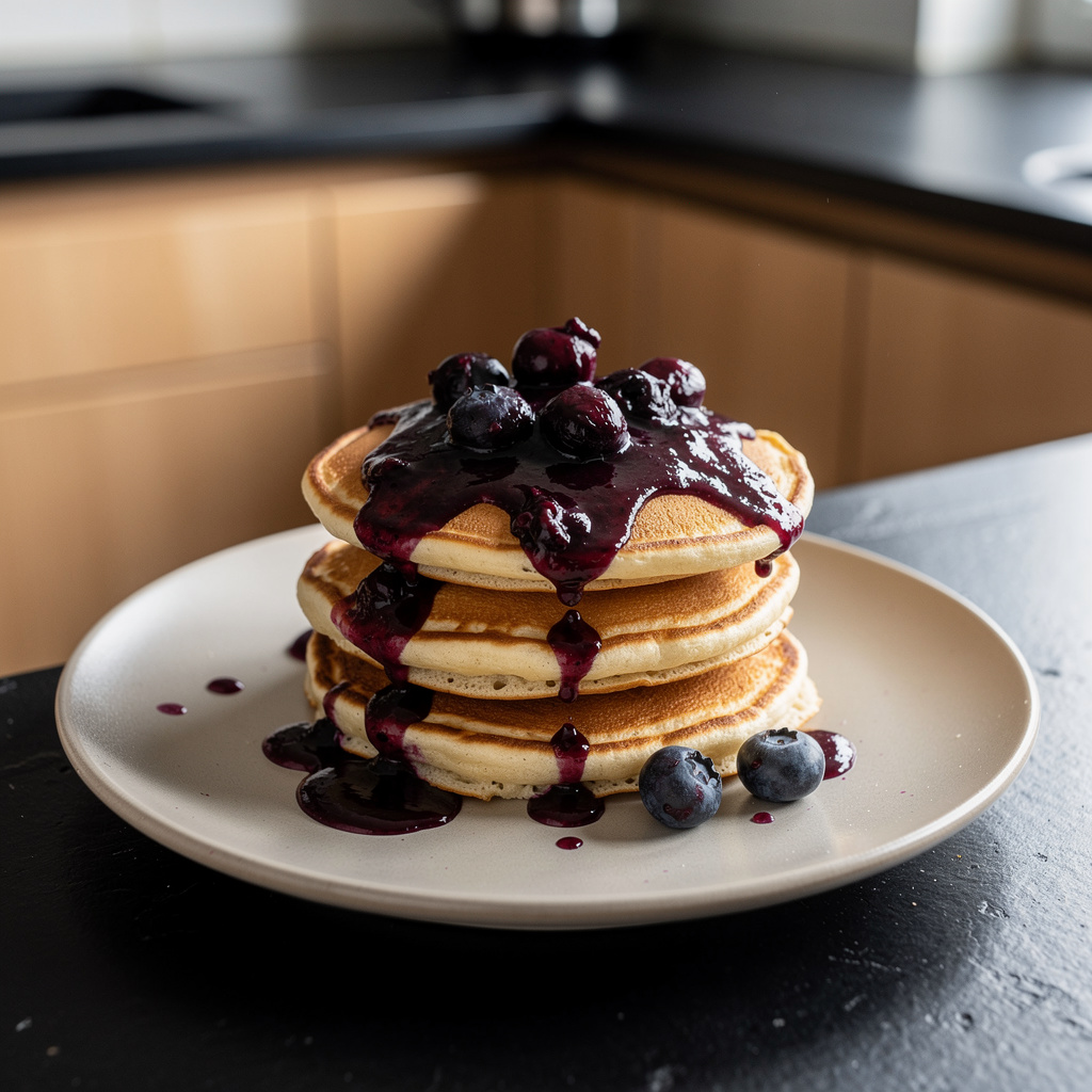 Pancakes américains à la babeurre et sauce aux myrtilles