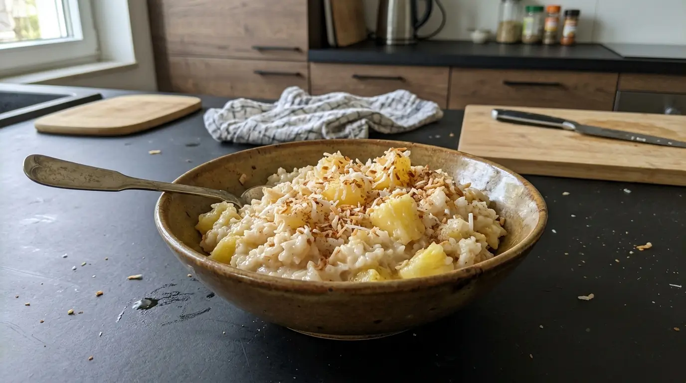 Arroz con coco y piña – kokosowy ryż na słodko z ananasem
