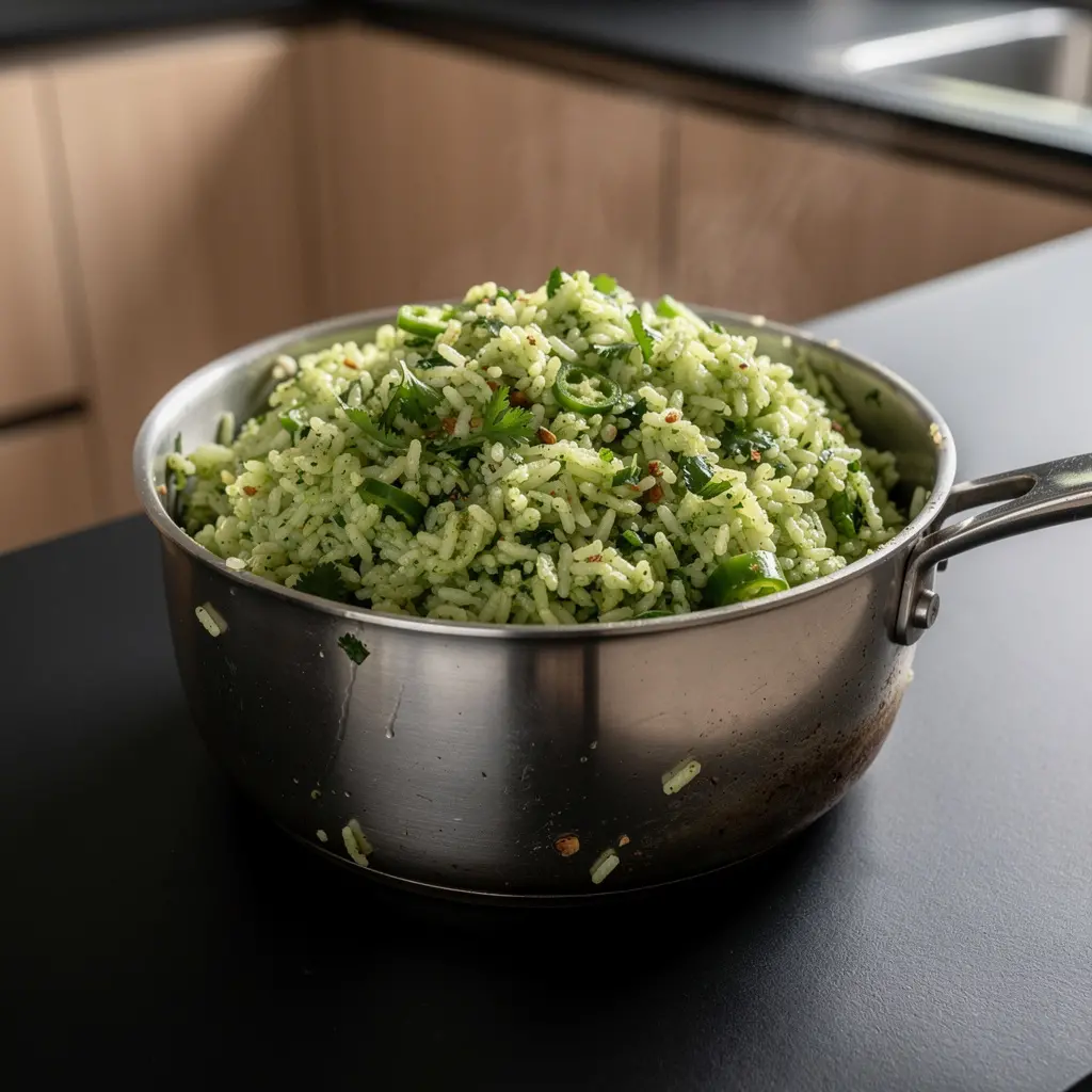 Arroz verde – zielony ryż z kolendrą i pietruszką