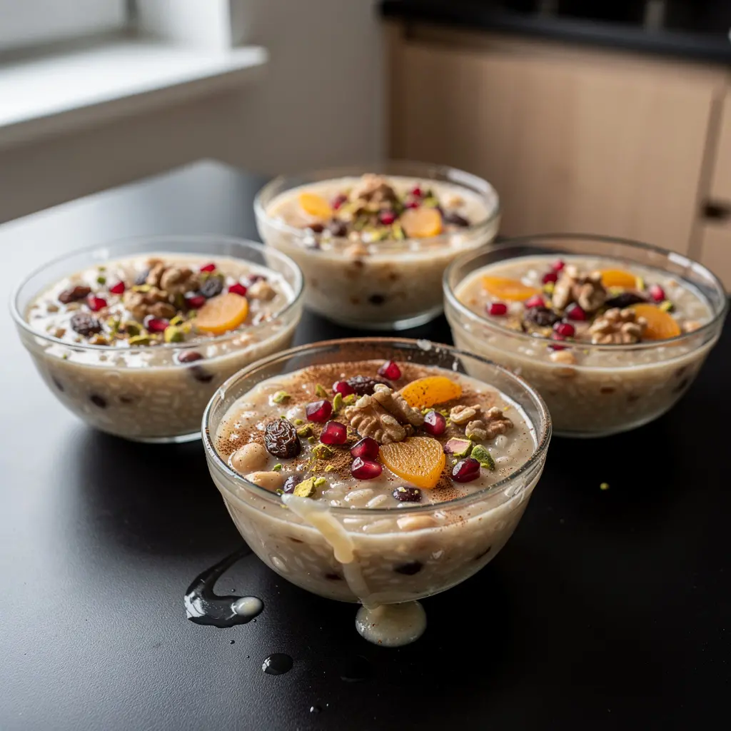 Aşure – turecki deser z pszenicy, suszonych owoców i orzechów