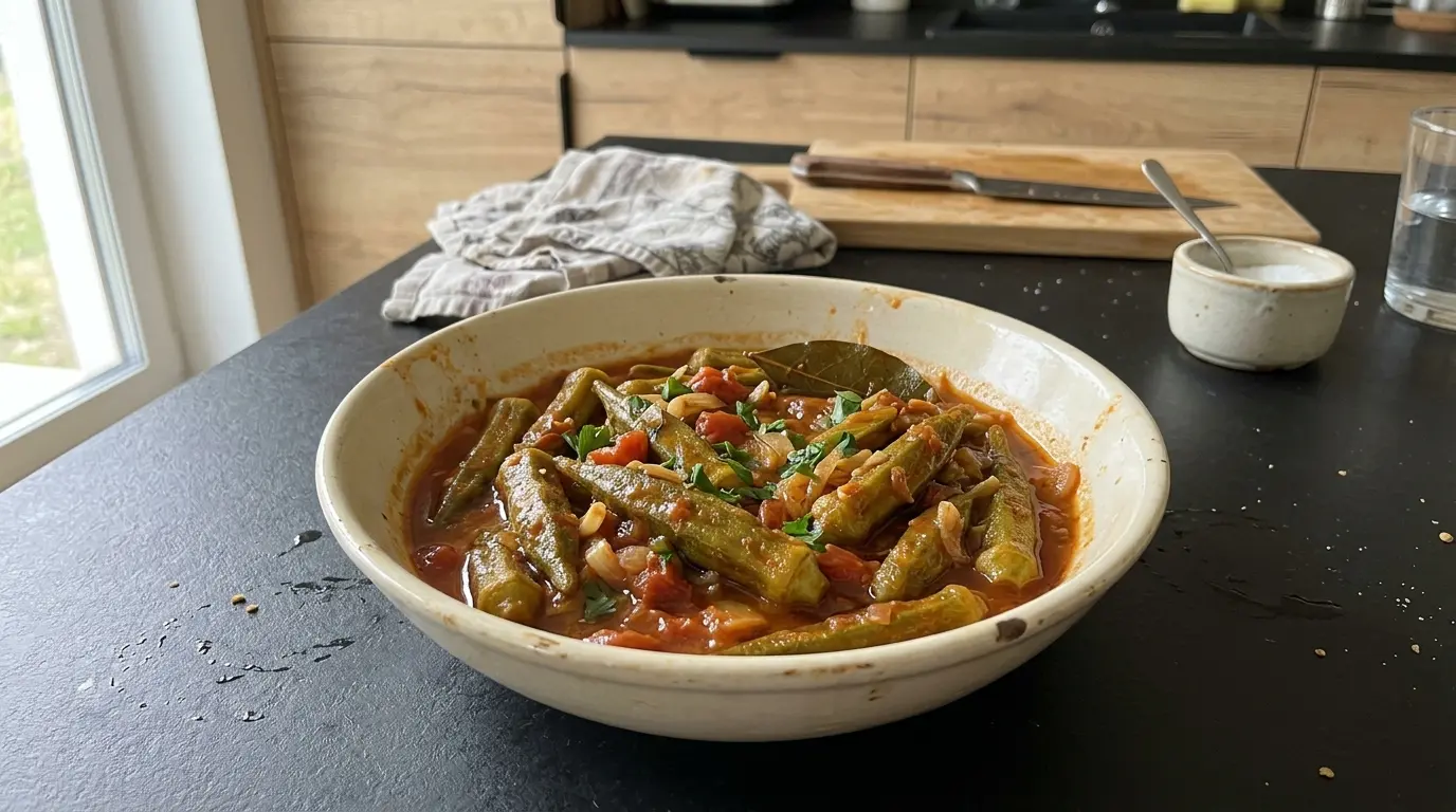 Bamies ladera – grecka okra duszona w pomidorach