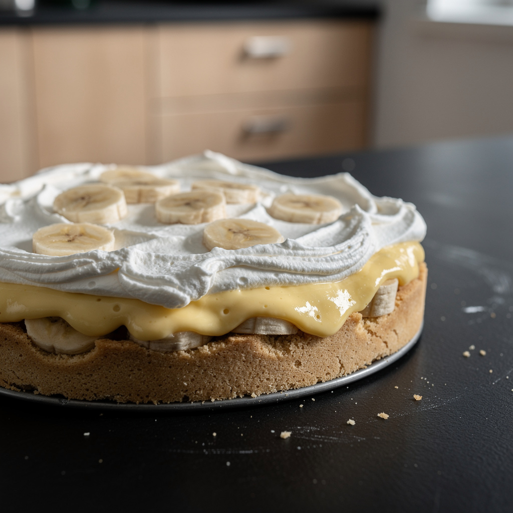 Banana Pudding Pie – Tart with Banana Custard and Whipped Cream