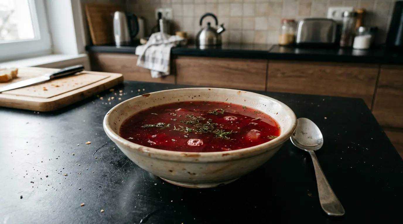 Barszcz czerwony na domowym wywarze warzywnym