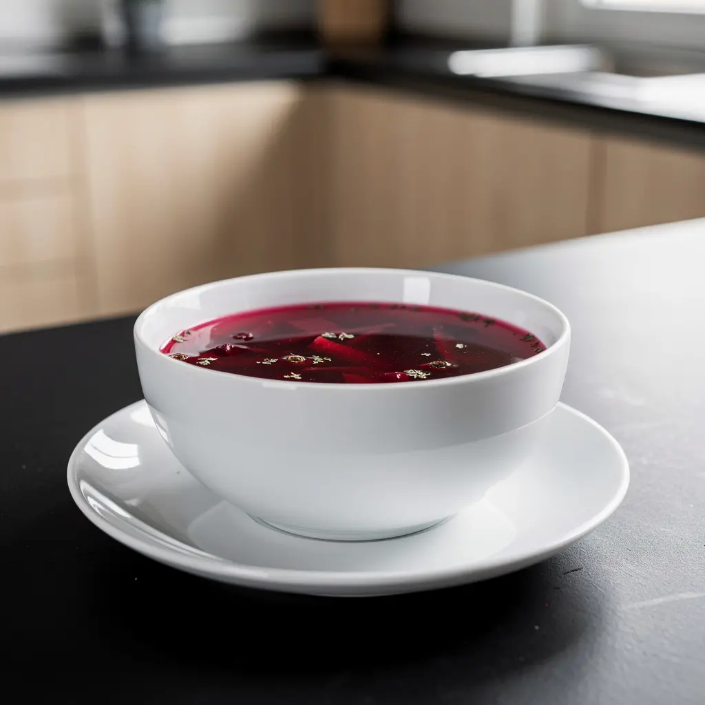 Clear Red Borscht with Homemade Vegetable Broth