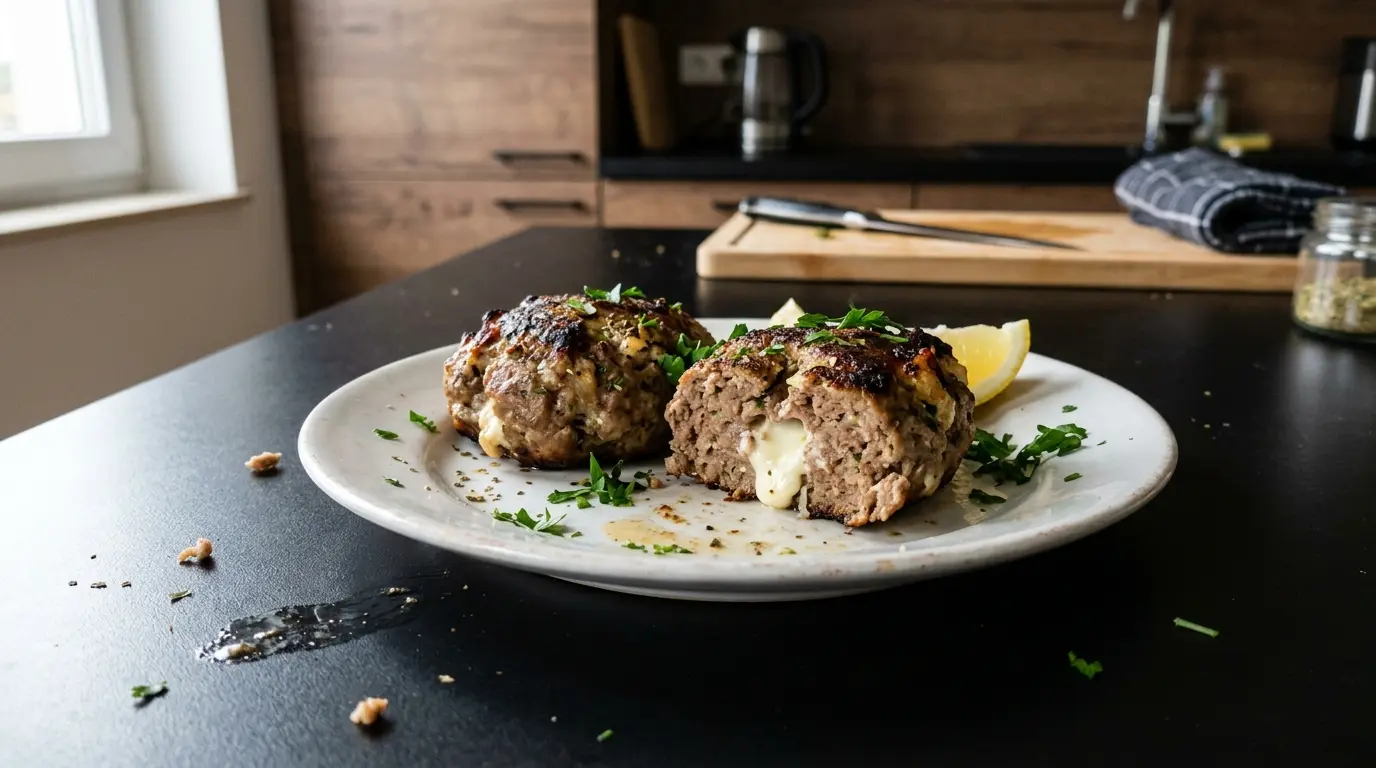 Bifteki – Greek baked meat patties with feta