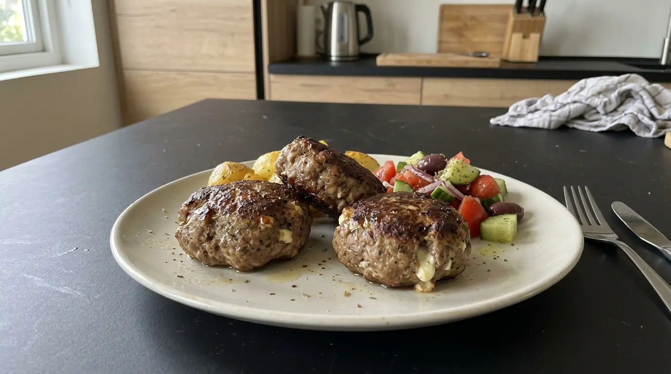 Bifteki – griechische Frikadellen mit Feta aus dem Ofen