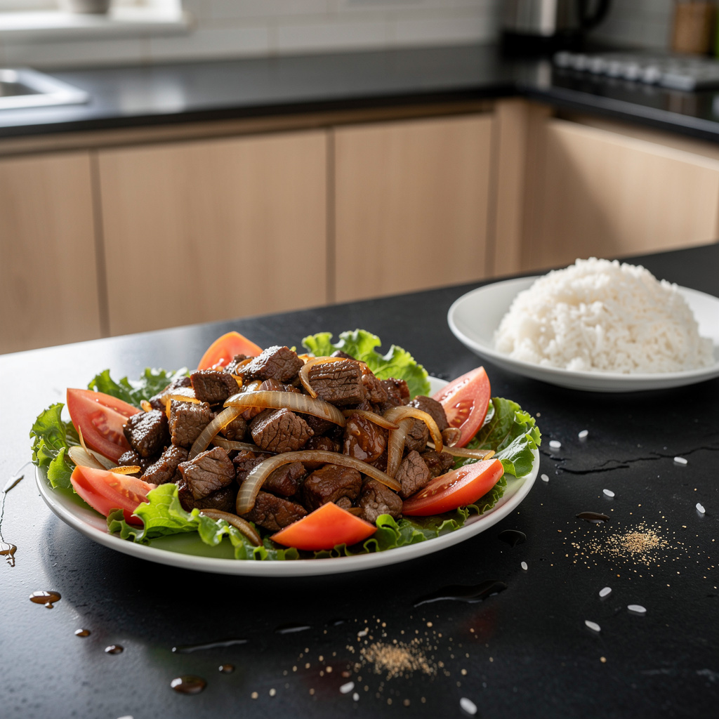 Bo luc lac – ternera vietnamita «sacudida» a la sartén