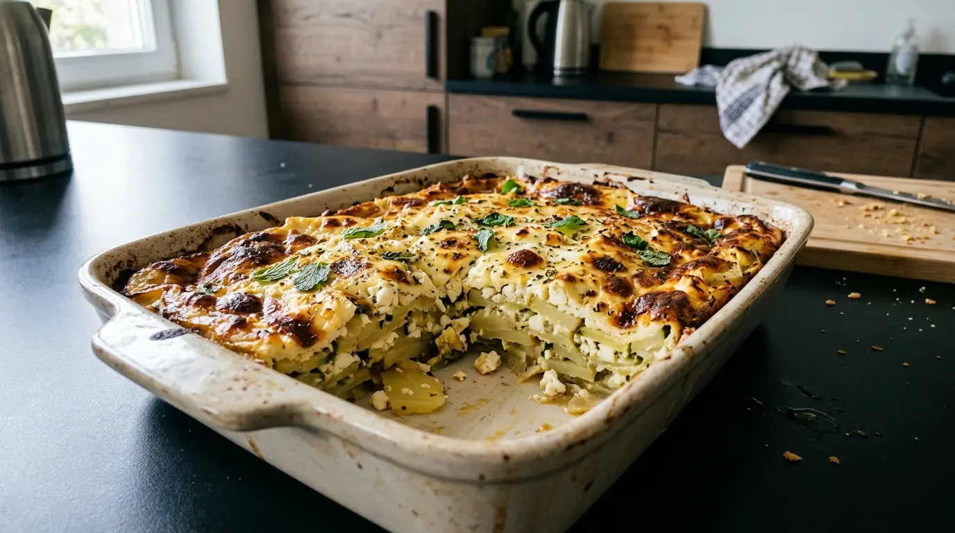 Boureki kreteńskie – zapiekanka z ziemniaków, cukinii i sera