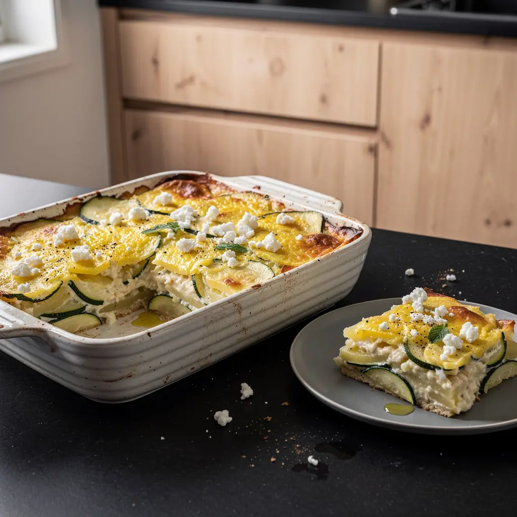 Boureki kreteńskie – zapiekanka z ziemniaków, cukinii i sera