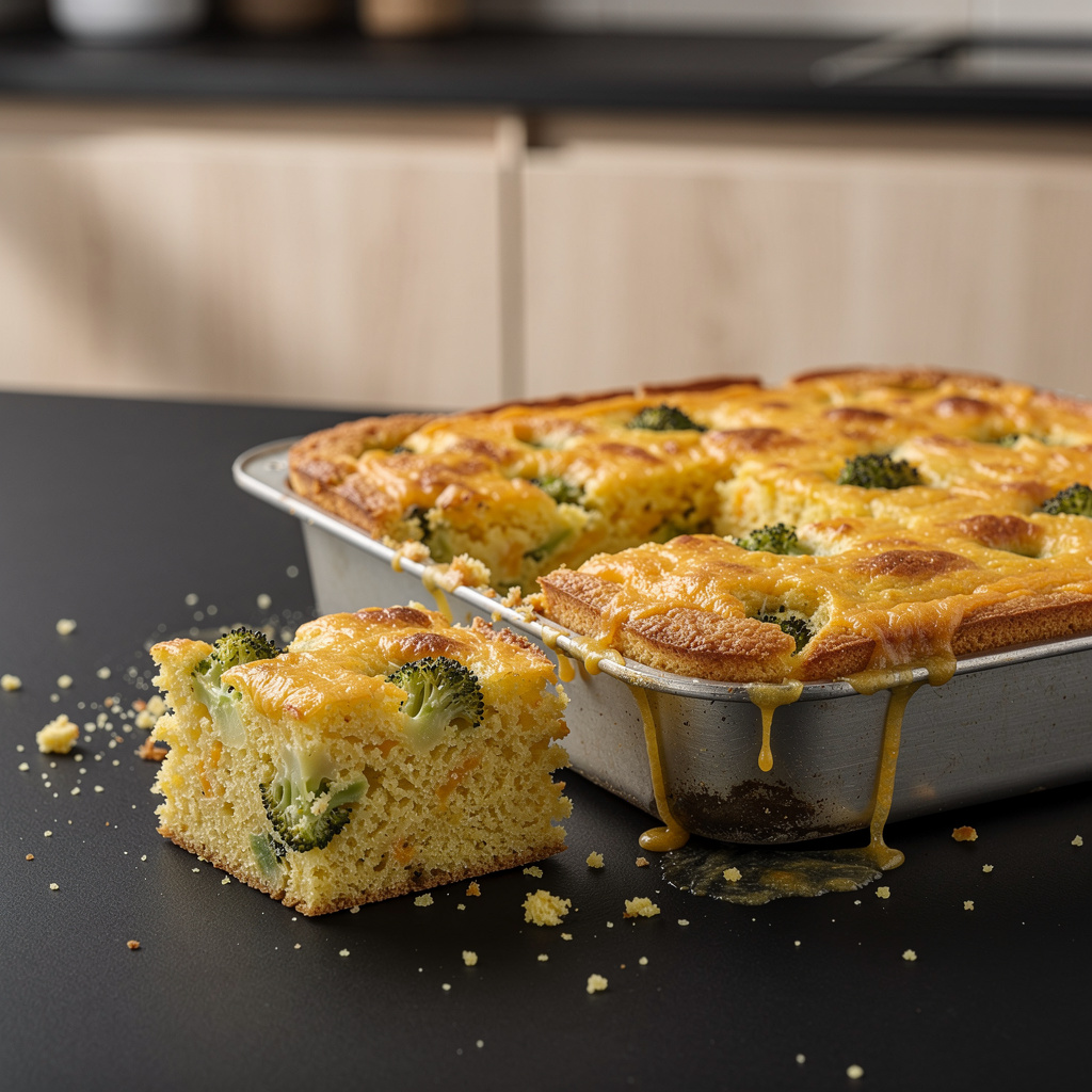 Broccoli cheddar cornbread – kukurydziany chlebek z brokułem i serem