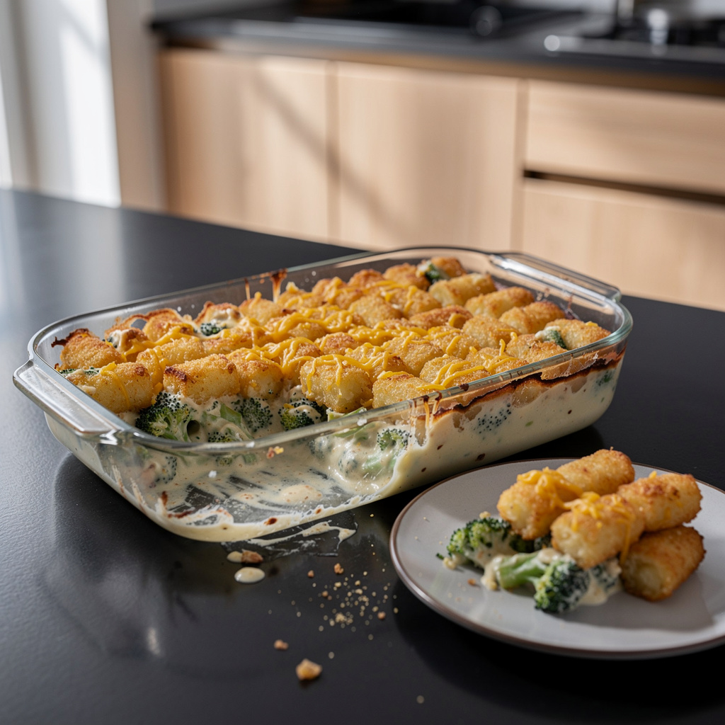Broccoli tater tot casserole – wegetariańska zapiekanka z brokułem