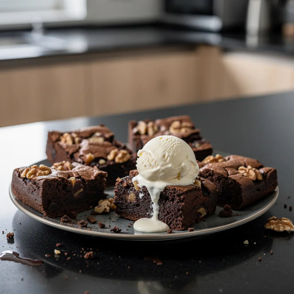 Brownie czekoladowe z orzechami