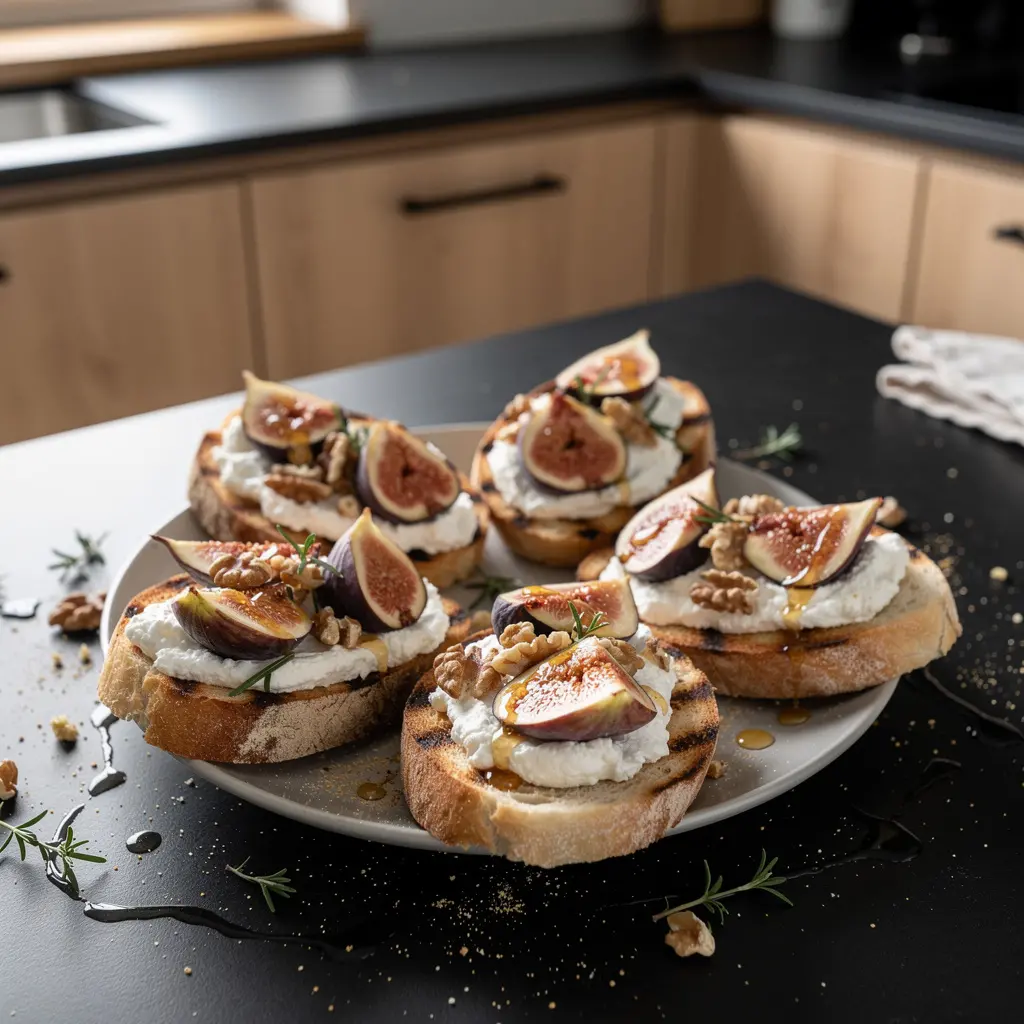 Bruschetta z kremową ricottą i figami