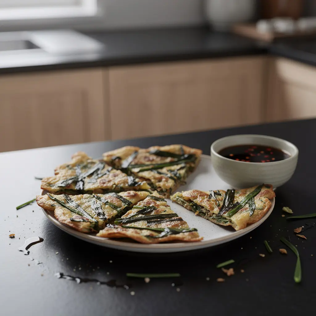 Buchujeon – Korean pancakes with wild garlic