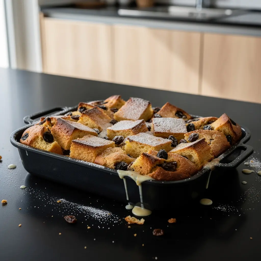 Budín de pan – meksykański pudding chlebowy z rodzynkami