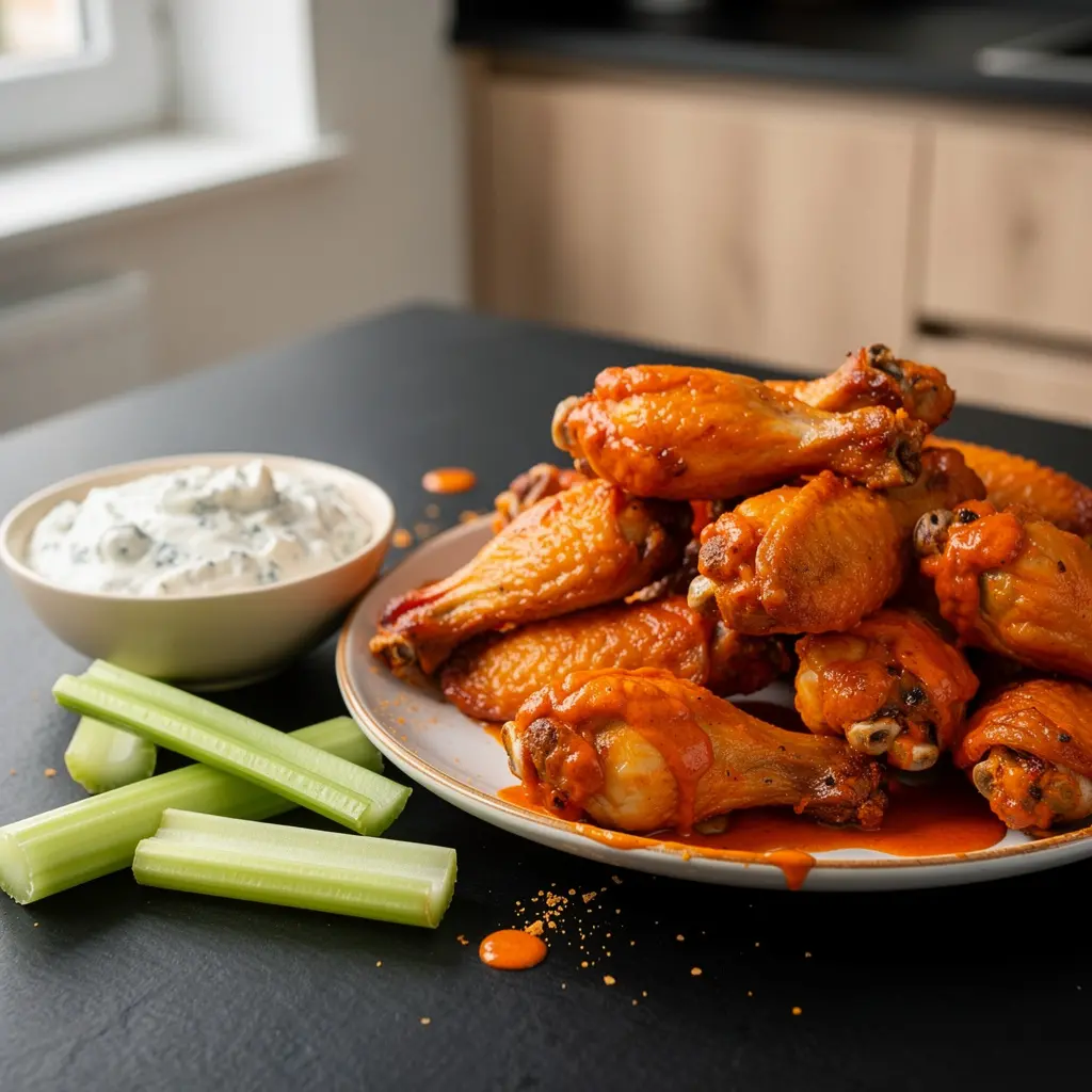 Buffalo wings – pikantne skrzydełka z sosem serowym