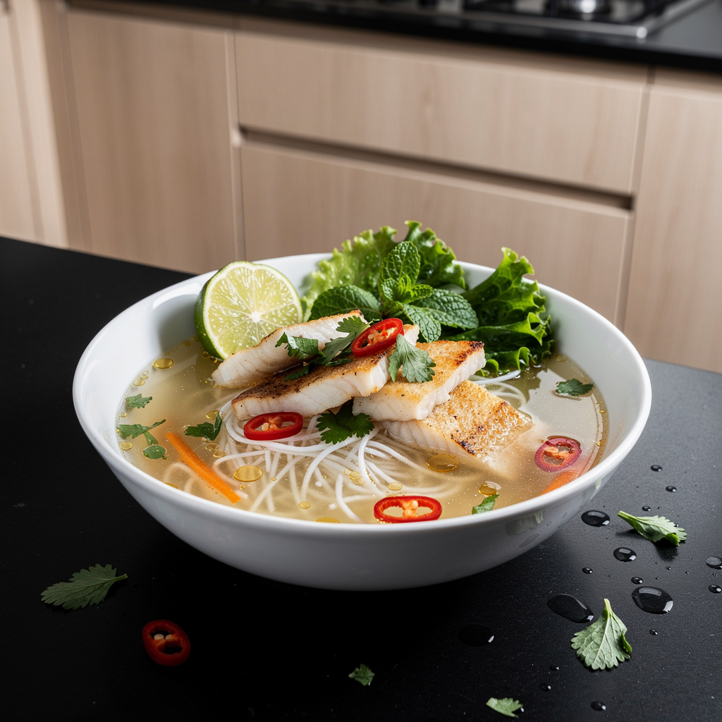 Bun ca – wietnamski makaron ryżowy z rybą i ziołami