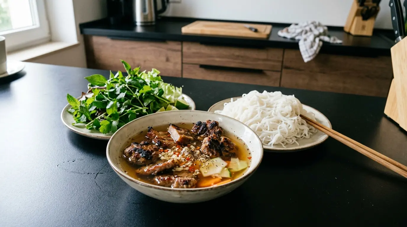 Bun cha – grillowana wieprzowina z makaronem ryżowym
