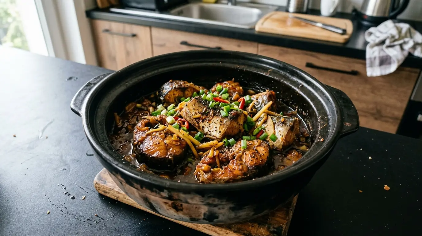 Ca kho gung – braised fish with ginger and fish sauce