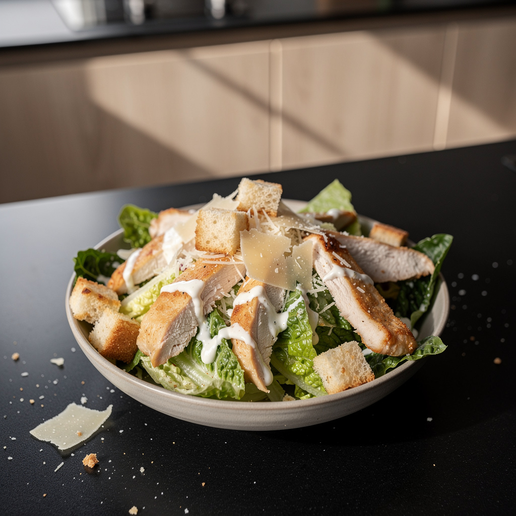 Caesar salad z kurczakiem i grzankami