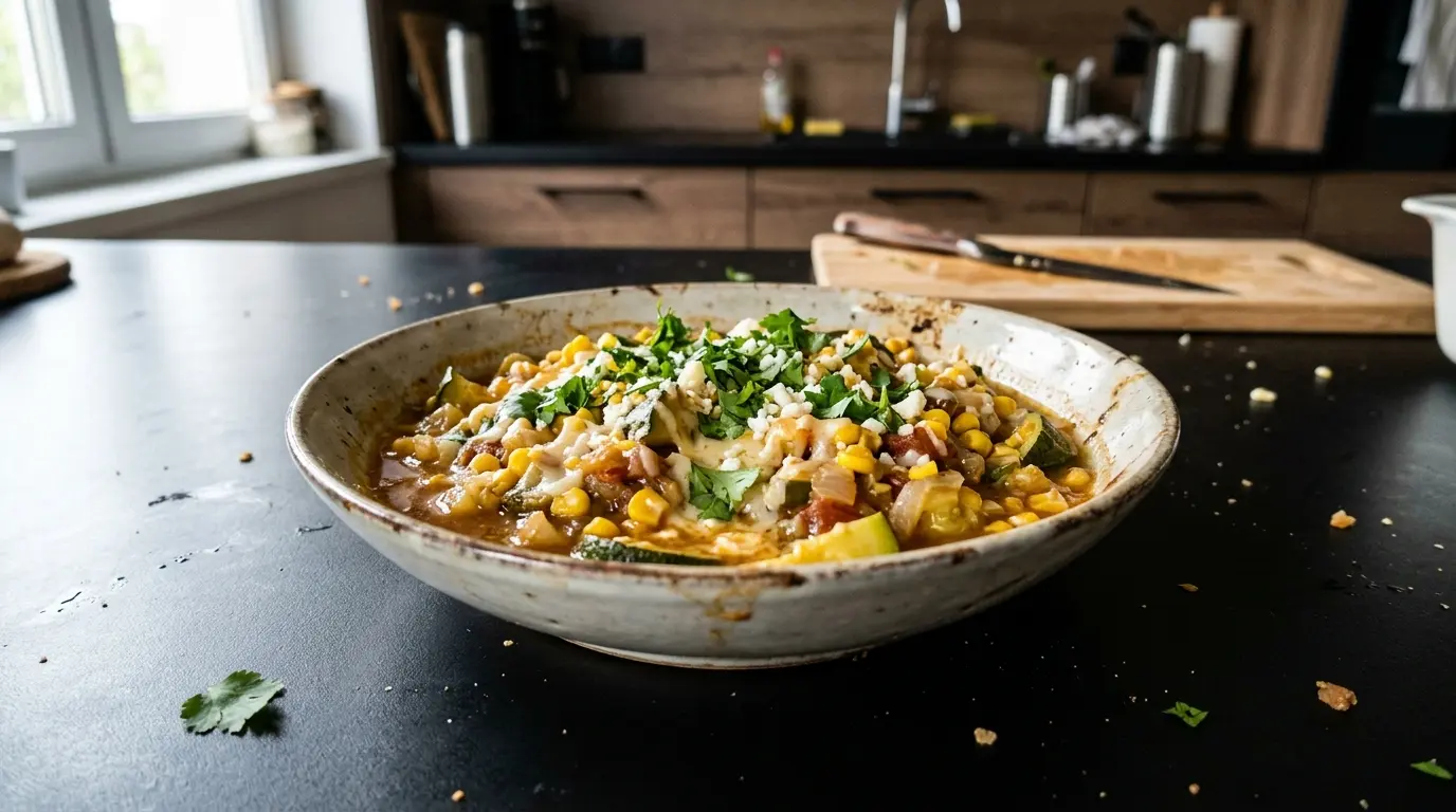 Calabacitas con queso – duszona cukinia z kukurydzą i serem