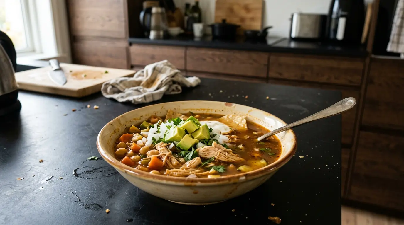 Caldo tlalpeño – zupa z kurczakiem, warzywami i chipotle