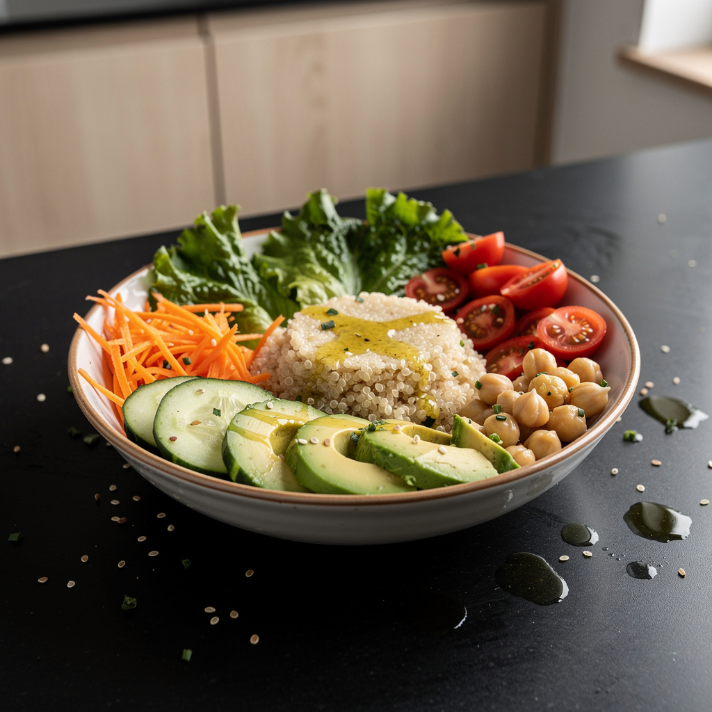 California veggie bowl z komosą, awokado i warzywami