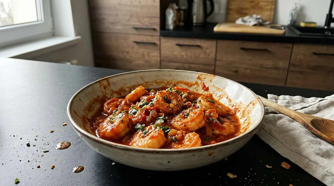 Camarones a la diabla – krewetki w ostrym sosie pomidorowym