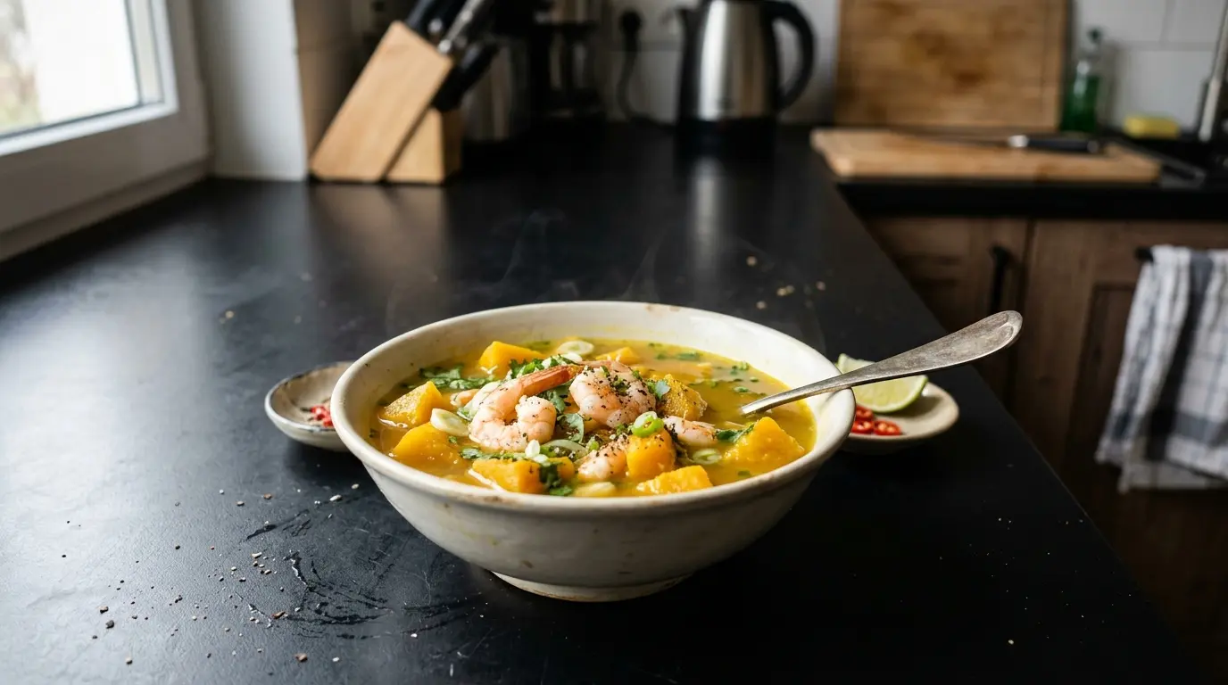 Canh bi do – wietnamska zupa dyniowa z krewetkami