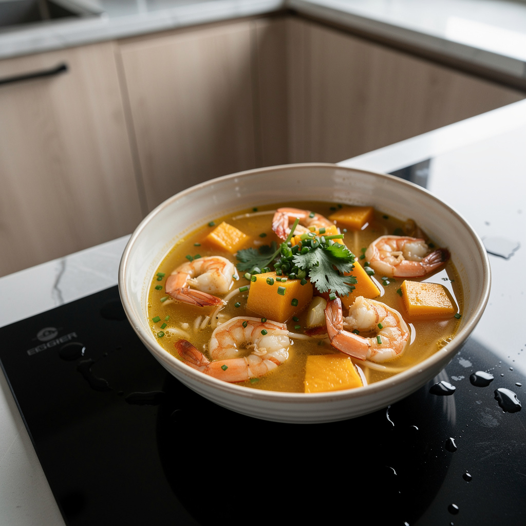 Canh bi do – wietnamska zupa dyniowa z krewetkami