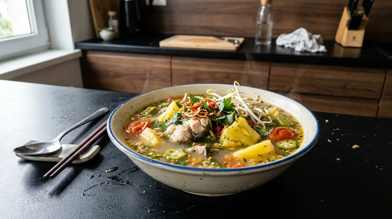 Canh chua ca – kwaśno-słodnia zupa rybna z ananasem