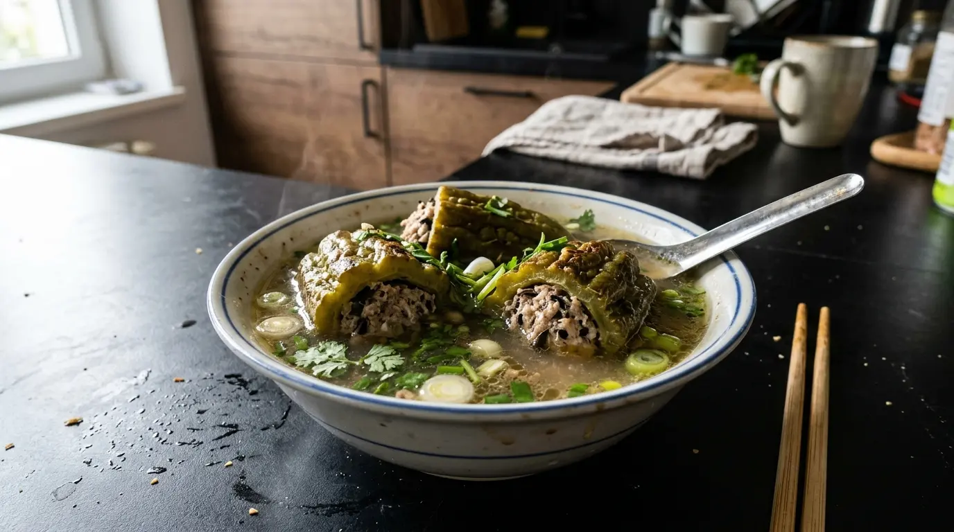 Canh kho qua nhoi thit – gorzka tykwa faszerowana mięsem w bulionie