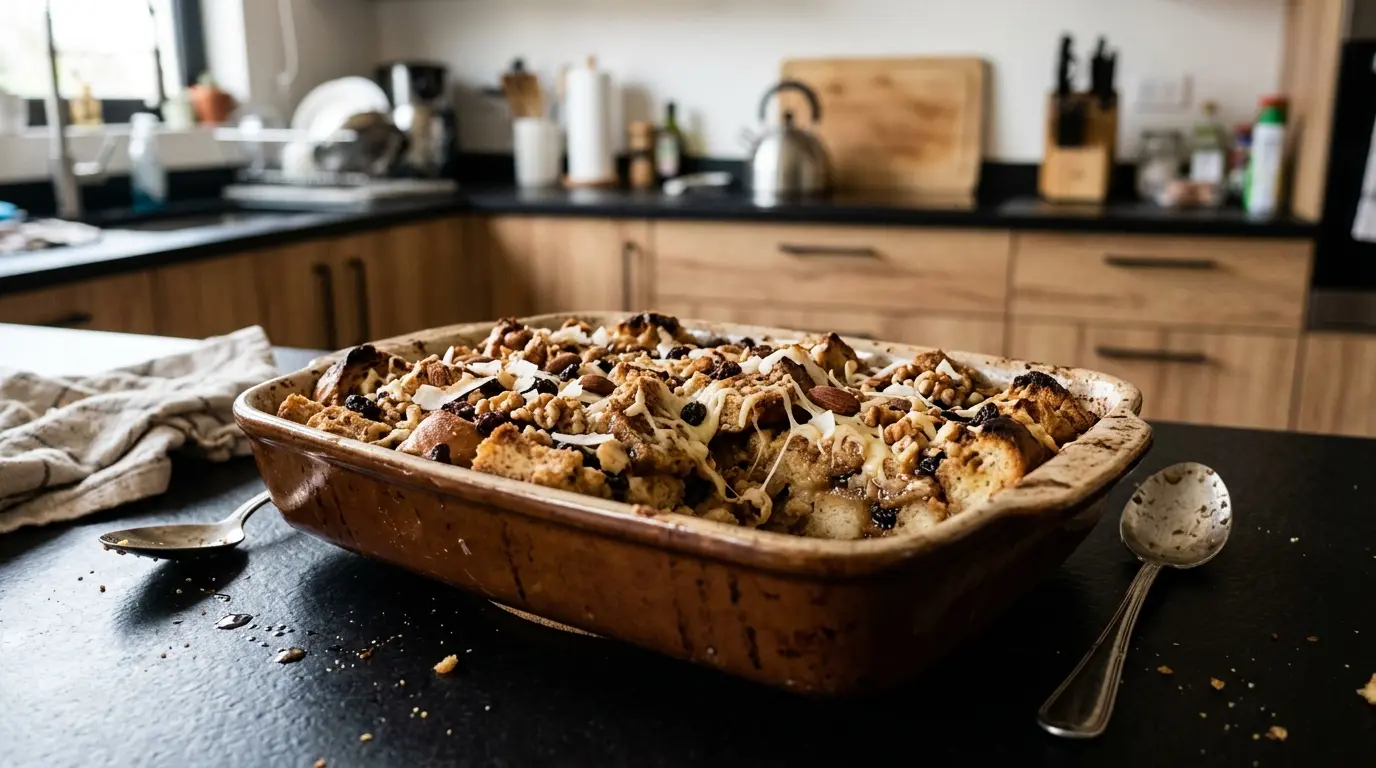 Capirotada – meksykański pudding chlebowy z serem i owocami