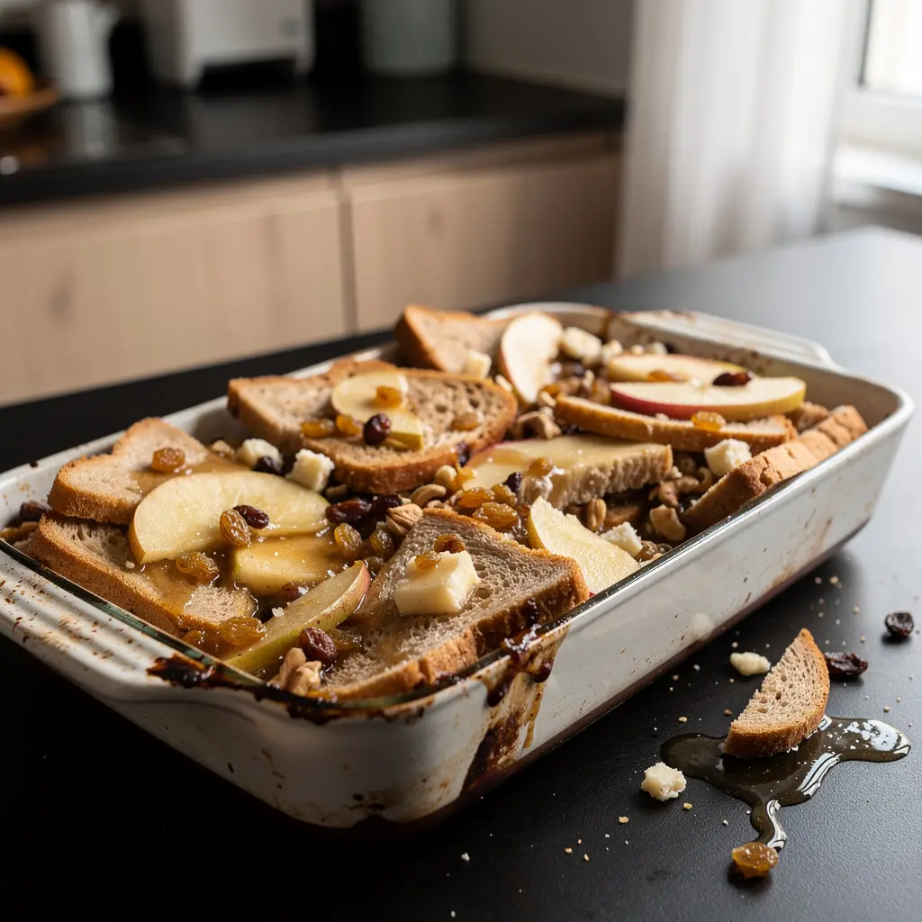 Capirotada – Mexican bread pudding with cheese and fruit