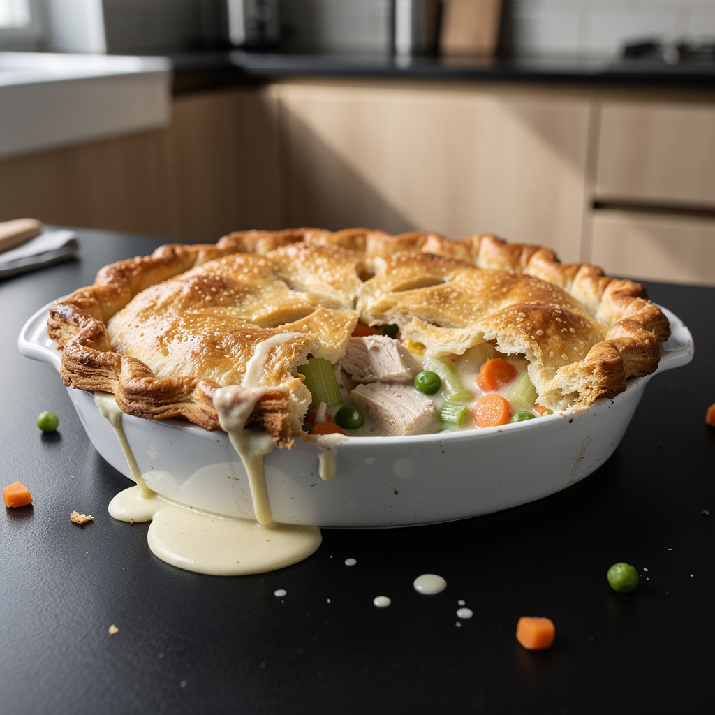 Chicken pot pie – zapiekanka z kurczakiem pod kruchym ciastem