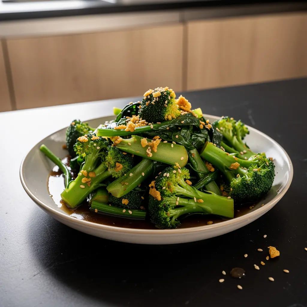 Chińska sałatka z brokuła na zimno z czosnkiem i sezamem