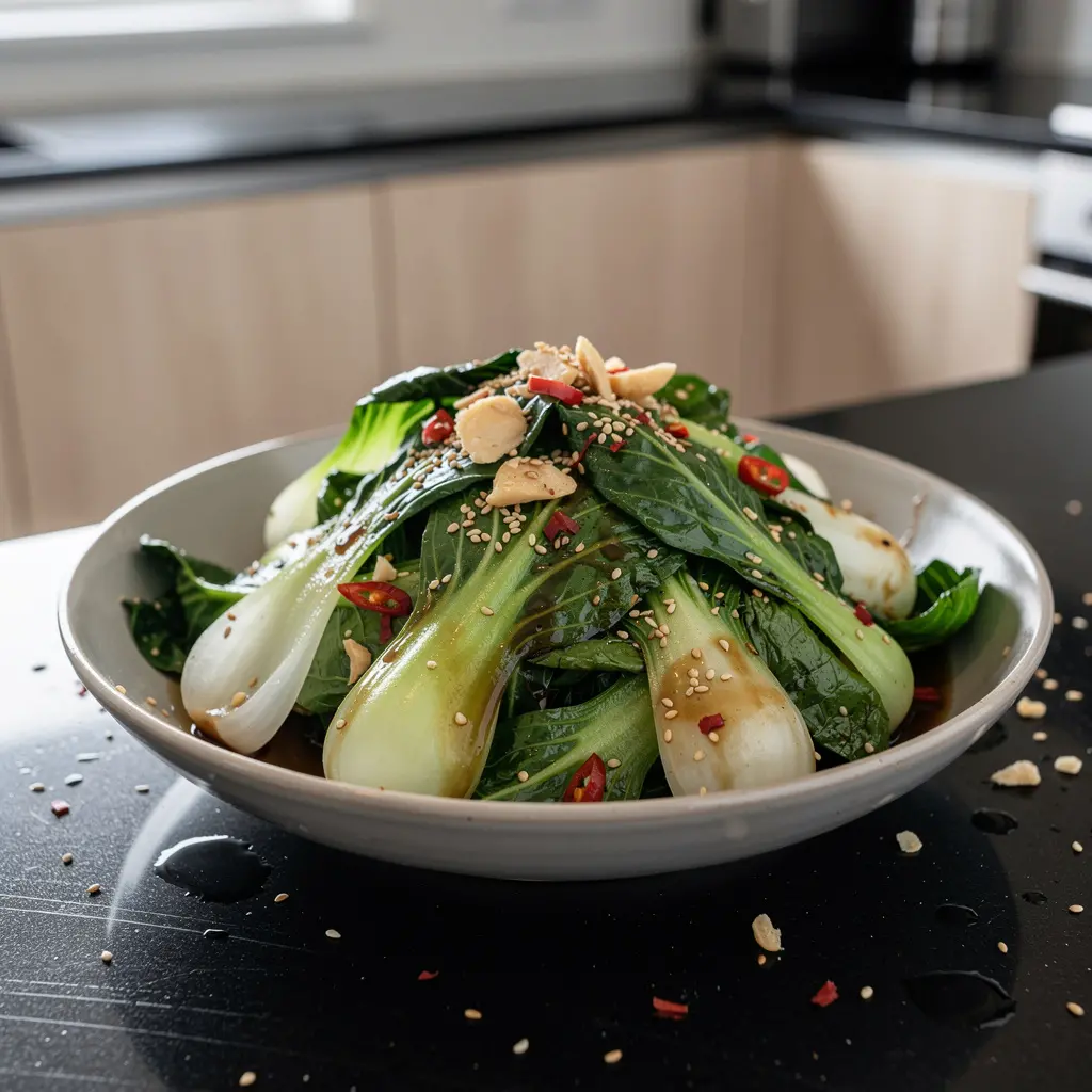 Chinese Bok Choy Salad with Garlic and Sesame