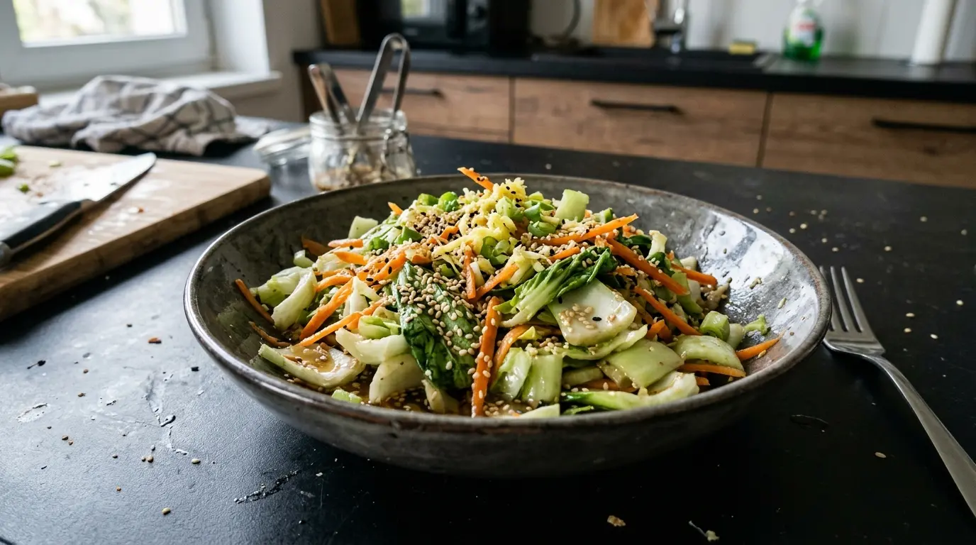 Salade chinoise de pak choï au gingembre et au sésame