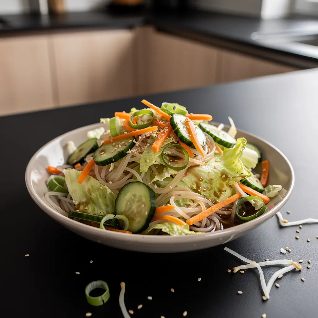 Chińska sałatka z kapusty pekińskiej z makaronem ryżowym