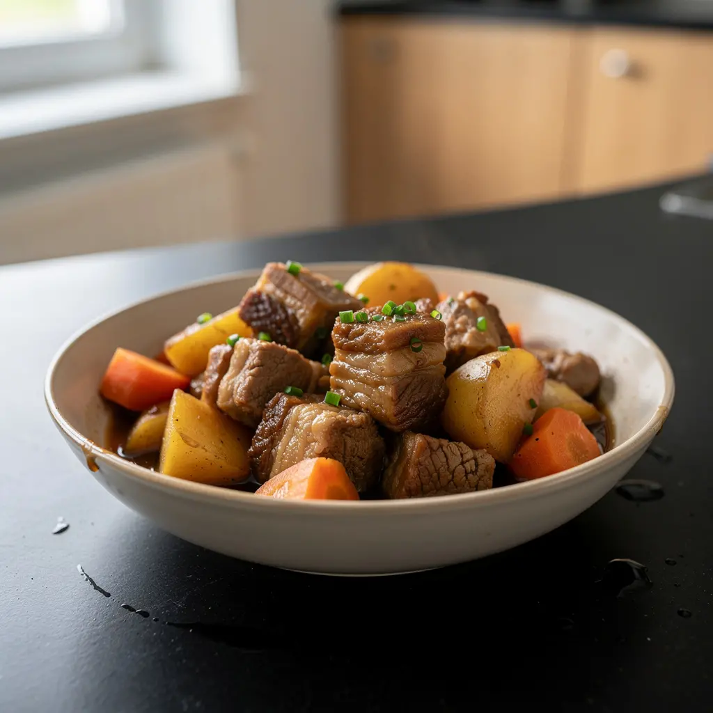 Chinese Braised Pork with Carrots and Potatoes