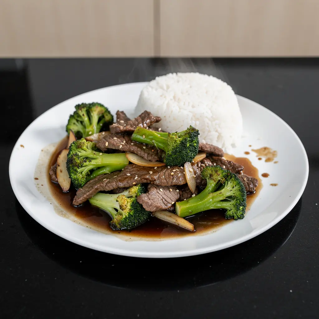 Chińska wołowina z brokułem w sosie ostrygowym