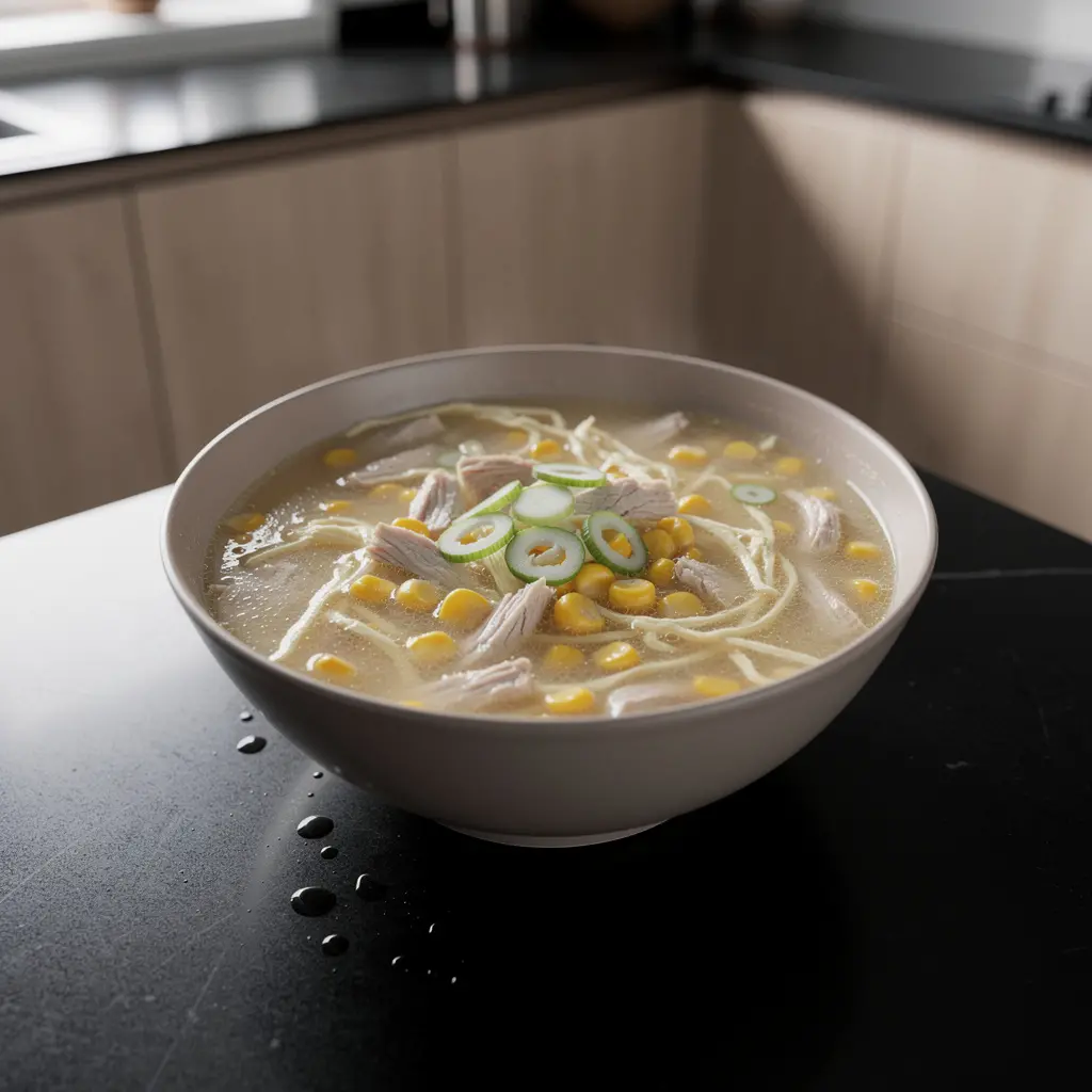 Chińska zupa kukurydziana z kurczakiem