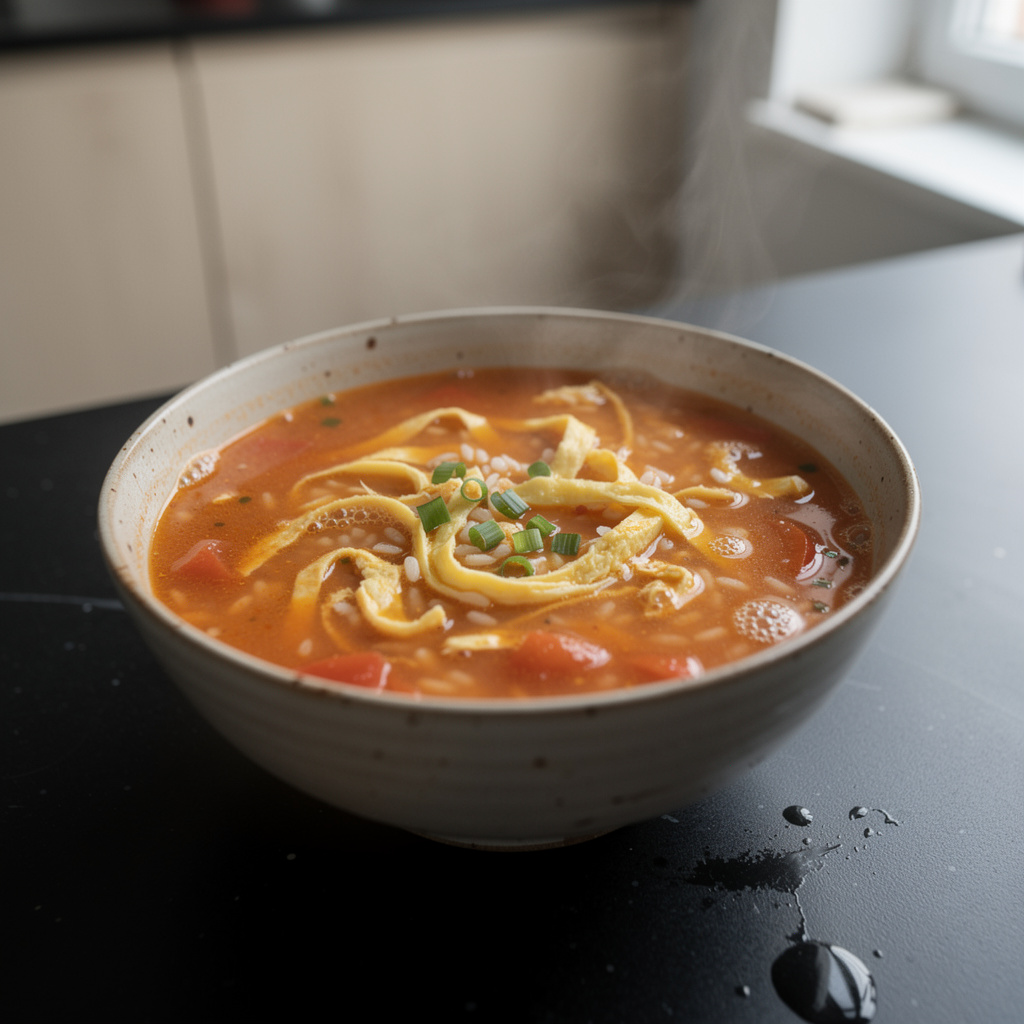 Chinese Tomato Soup with Rice and Egg