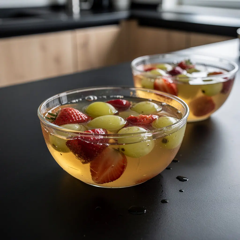 Chinese Jasmine Tea Jelly Dessert with Fruit