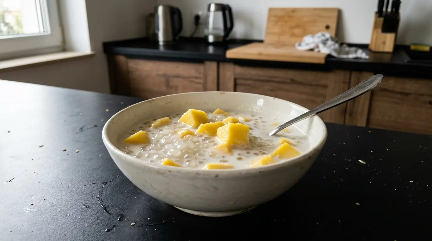 Dessert chinois au tapioca, lait de coco et mangue