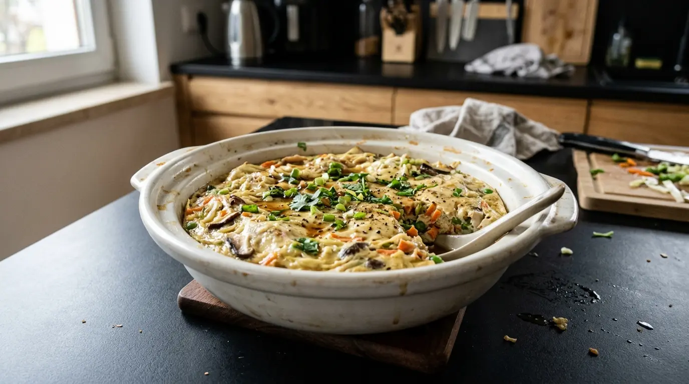 Chiński omlet z warzywami na parze