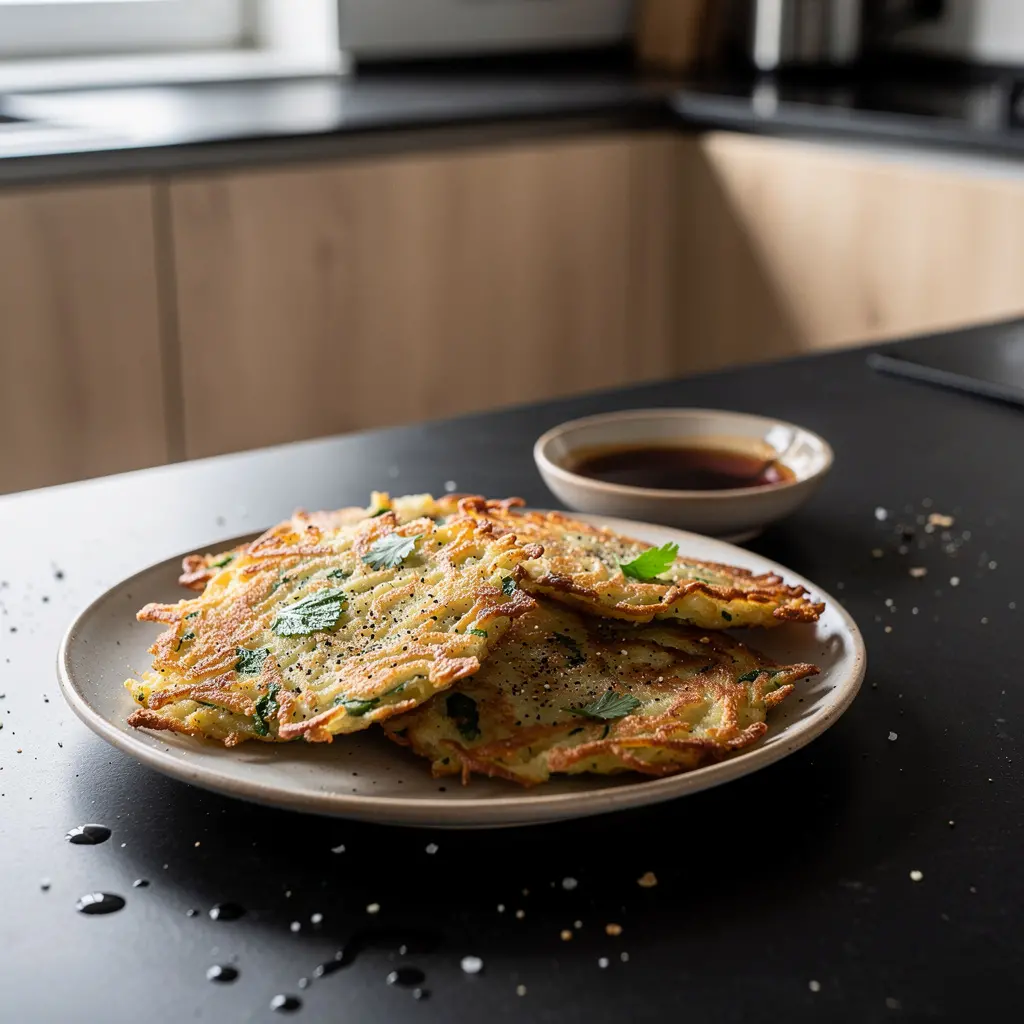 Chińskie placuszki ziemniaczane z kolendrą