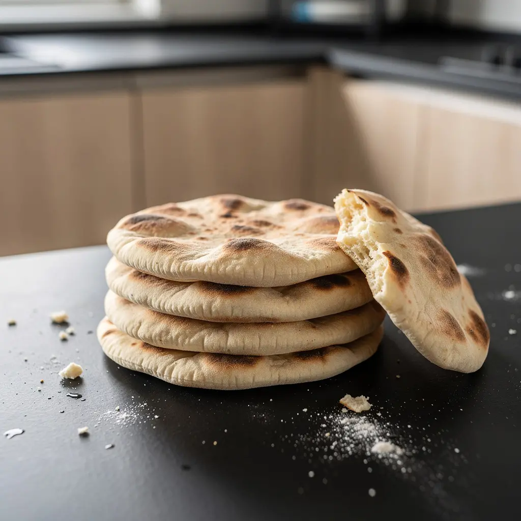 Chlebek pita po grecku z patelni